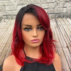 MLC164 1B/redwine synthetic lace front wig nwt